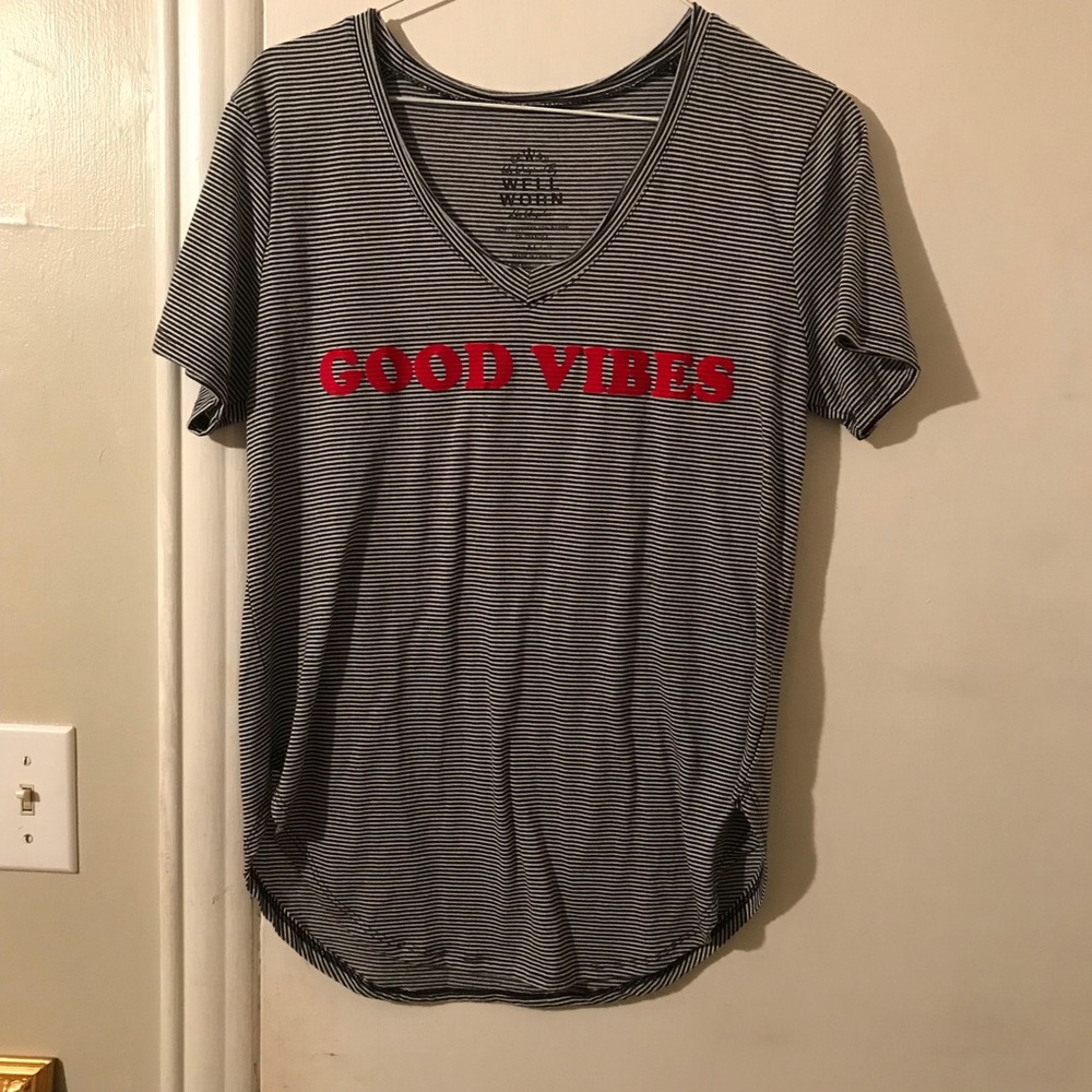 Good Vibes Graphic Striped Tee